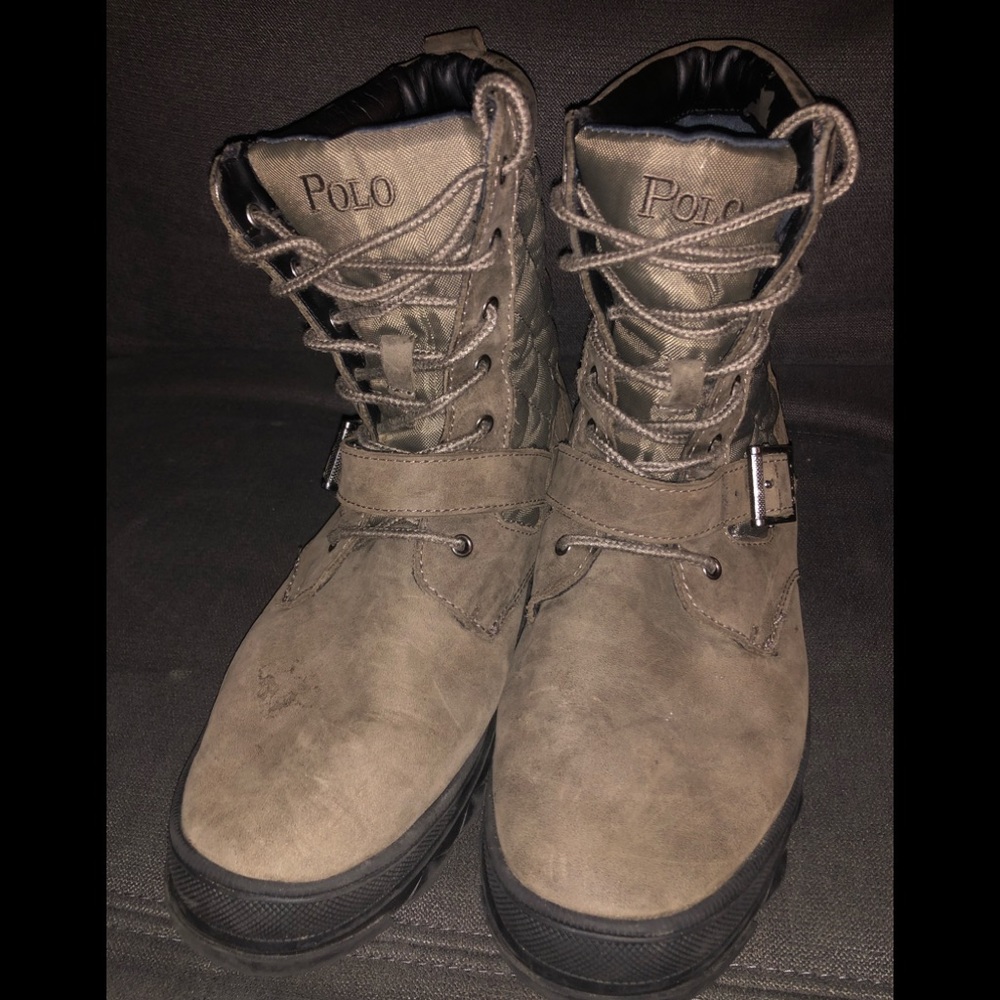 Polo Ralph Lauren Army green boots mens size 7.0